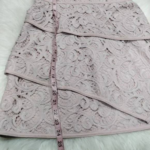 BCBGMaxazria Lavender Lace Whimsy Wedding Guest Hanah Mini Cocktail Dress Size M - Picture 11 of 12
